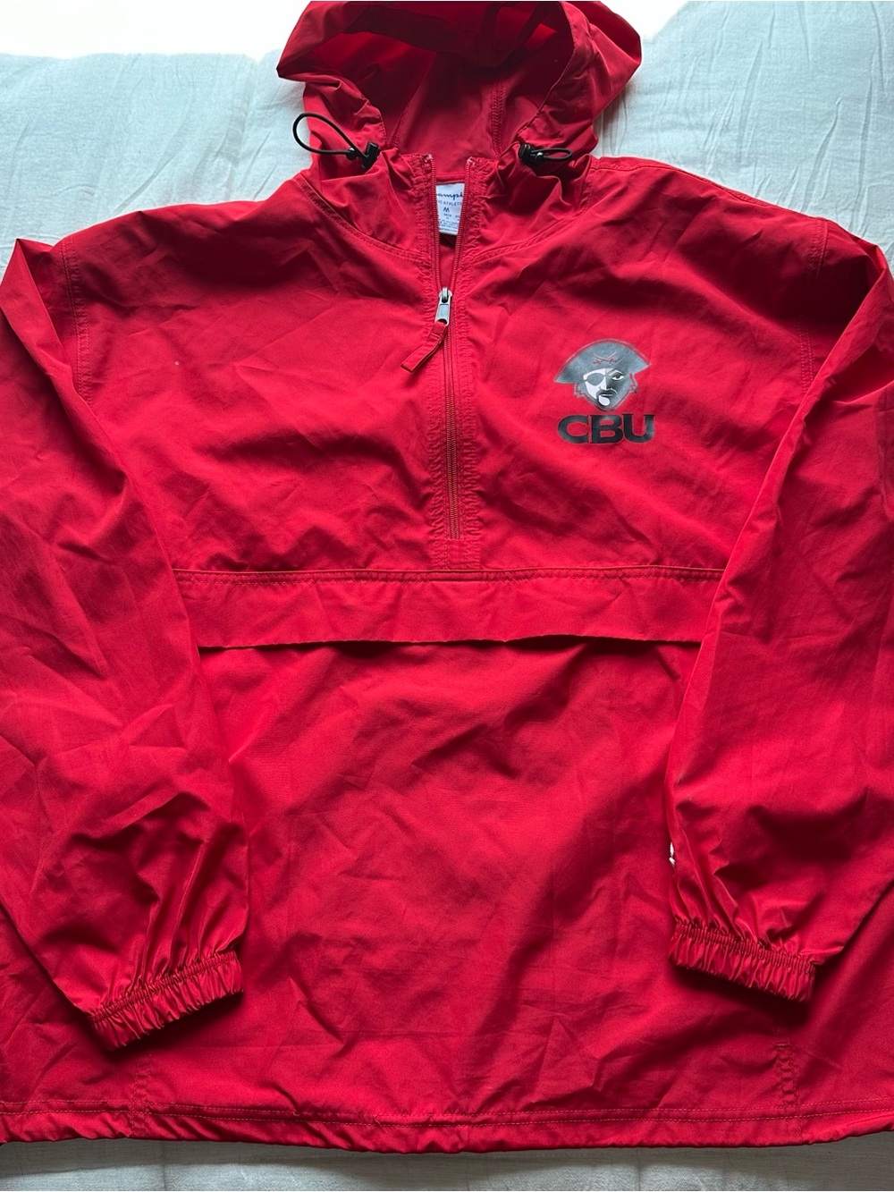Champion Red Hooded Pullover Jacket